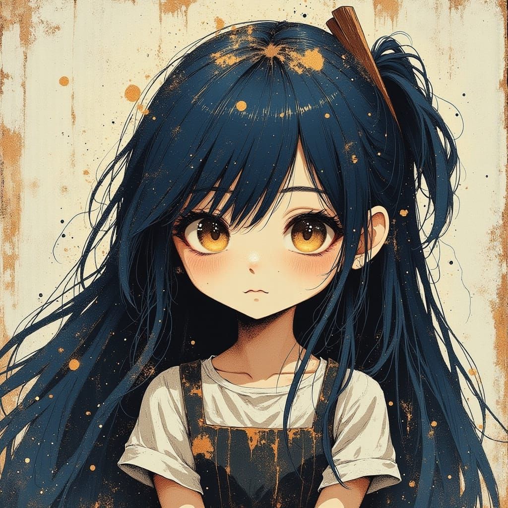 Myne in 80s Anime Dark Fantasy Style