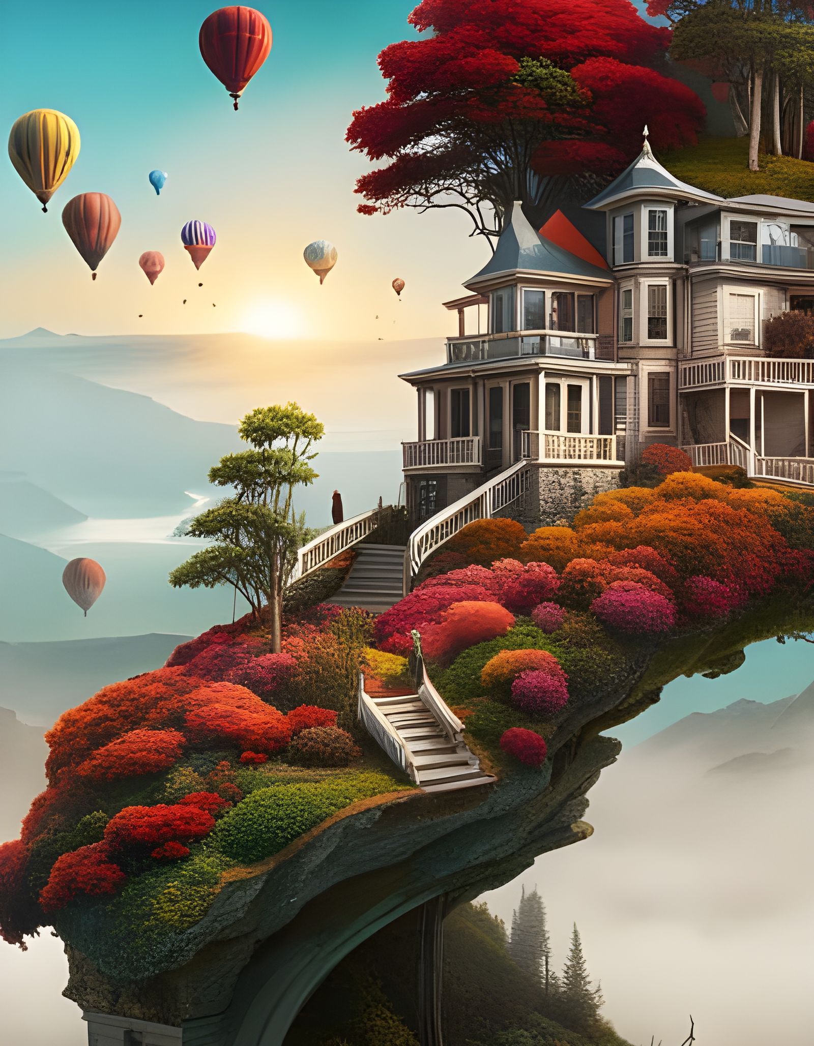 Detailed Surreal Landscape Collage in 8k