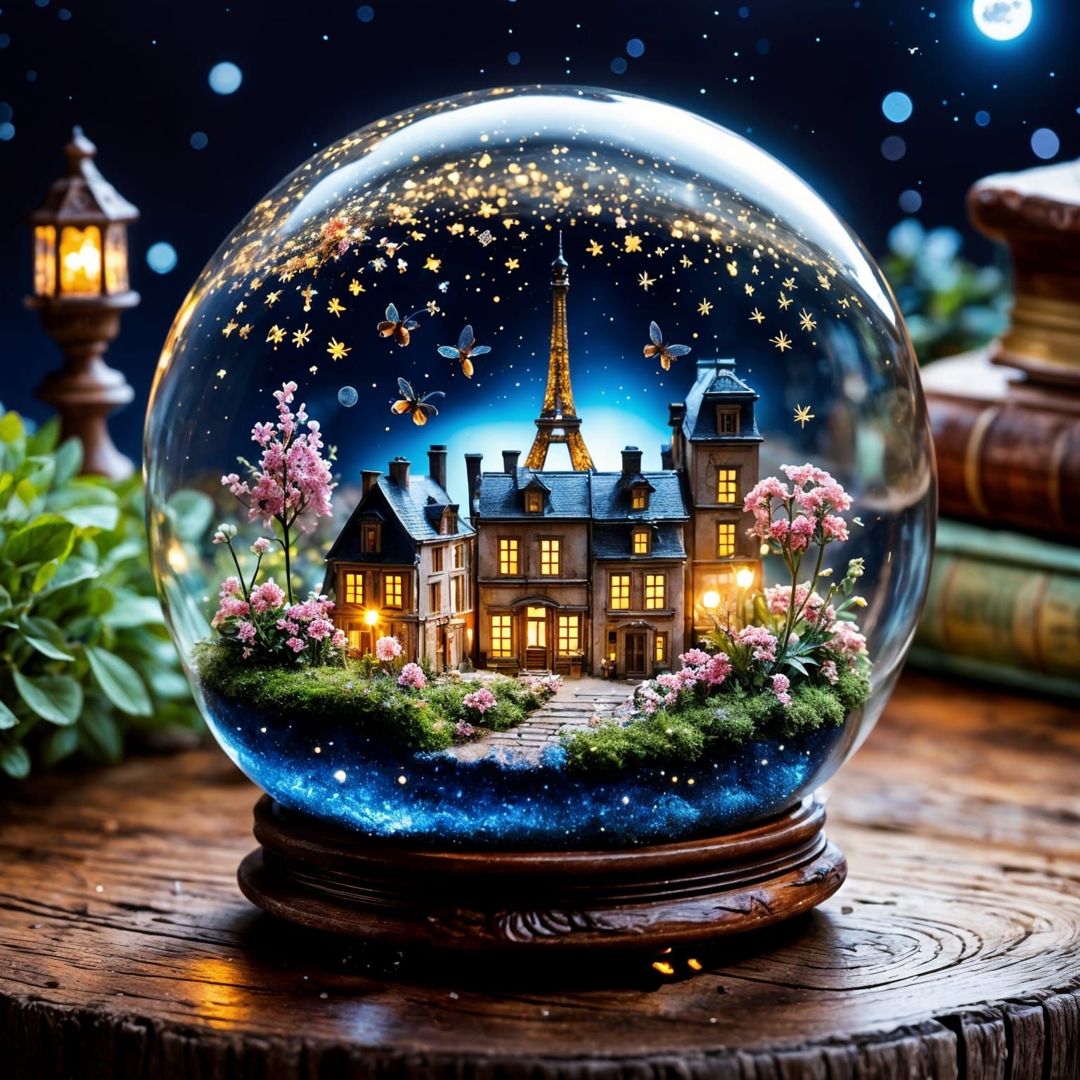 Miniature Parisian World in Glass Orb