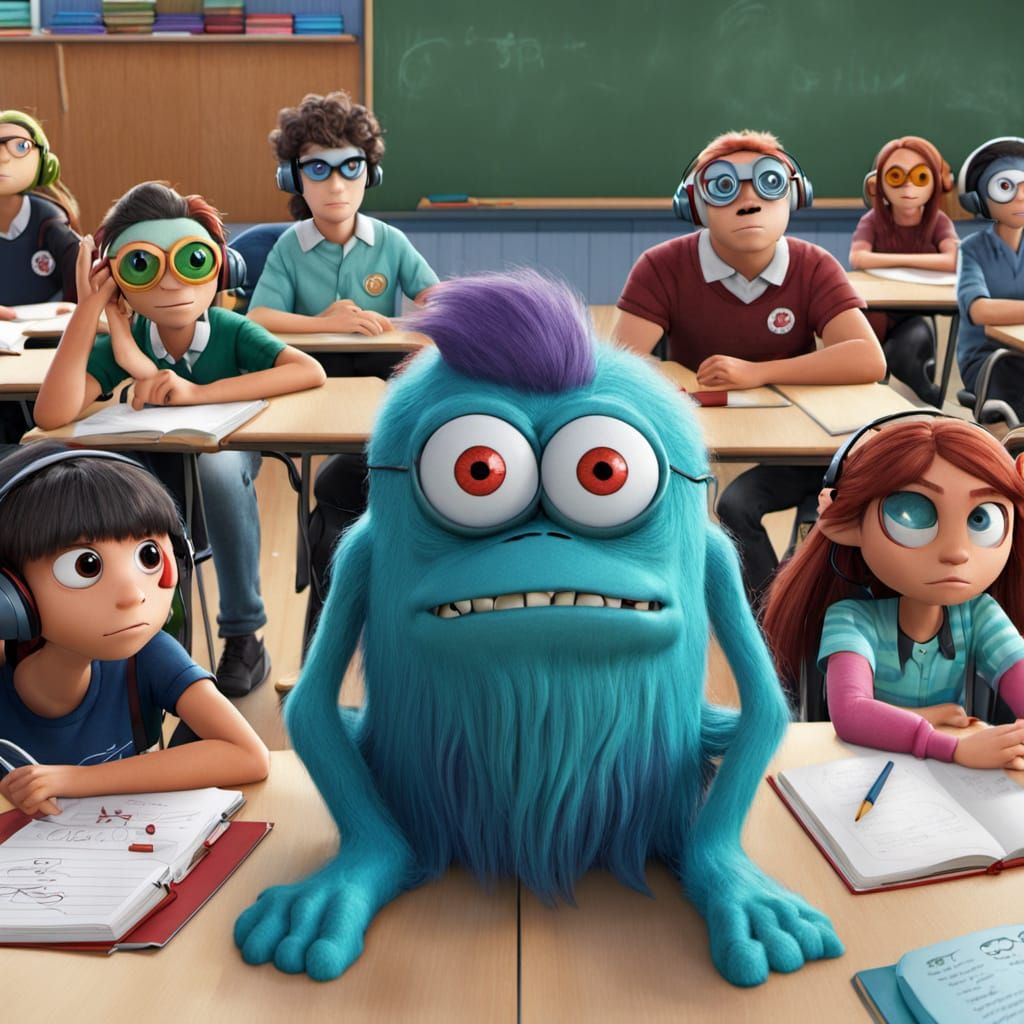 A Cyclop Learns with Monster Friends in School