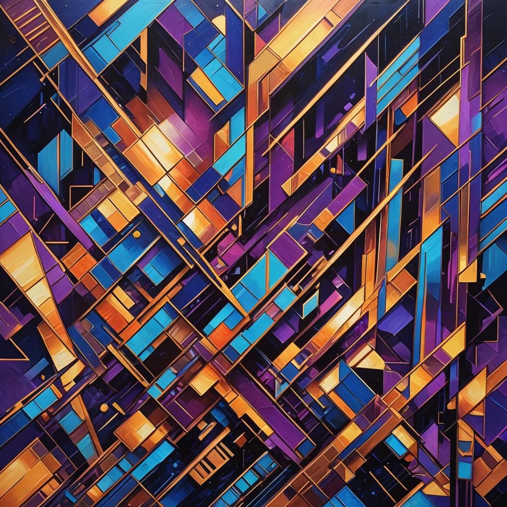 Romantic Accelerator: A Cubist Art Deco Vision