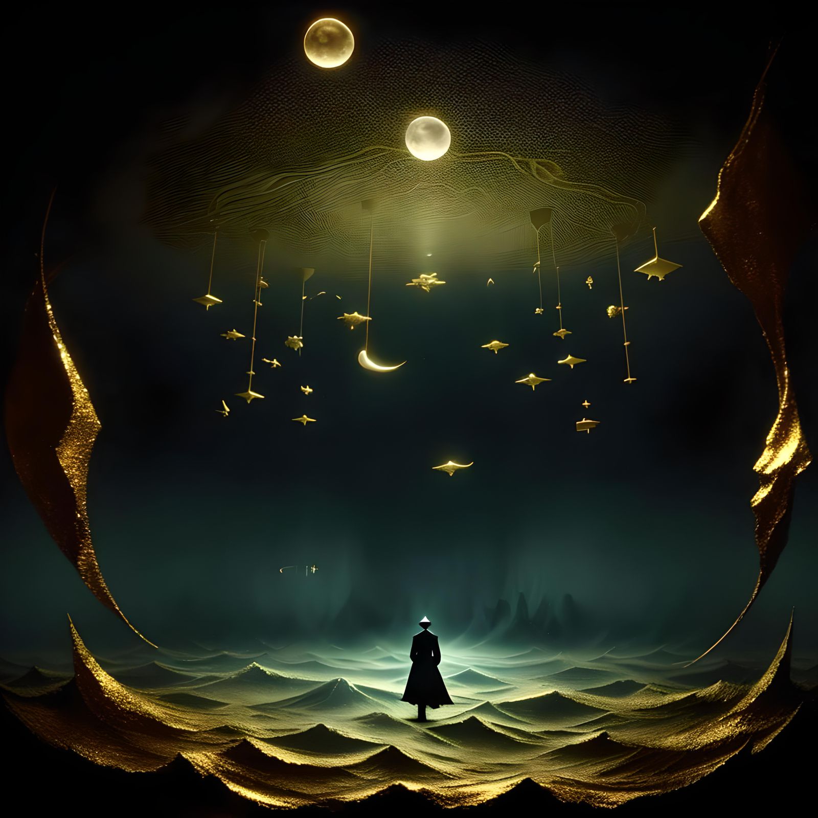 Dreamlike Entities in a Surreal Landscape