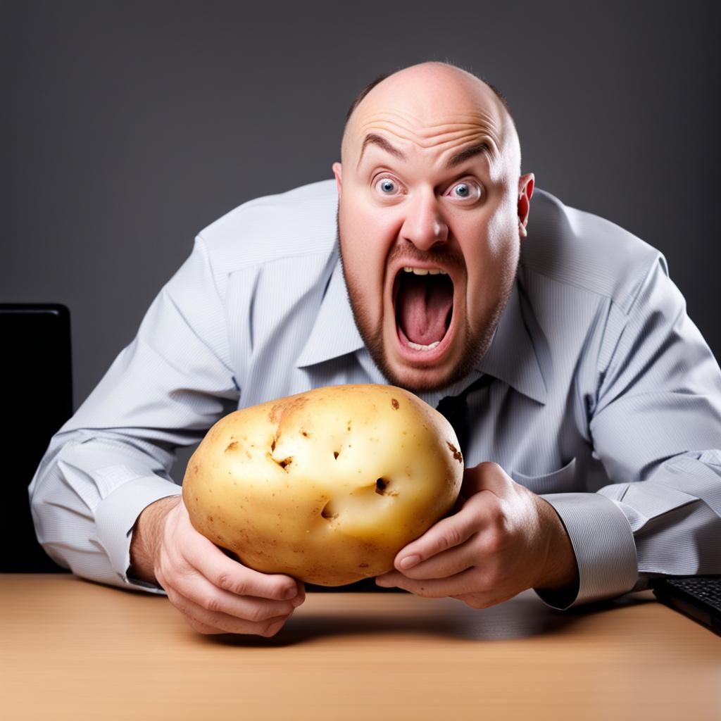 Cartoon Troll Attacks Potato