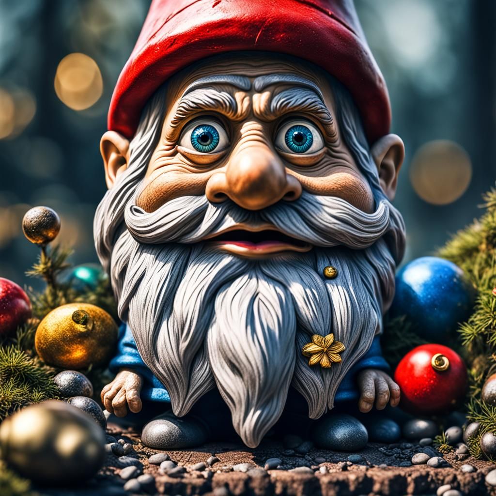 Hyperrealistic Gnome with Googly Eyes