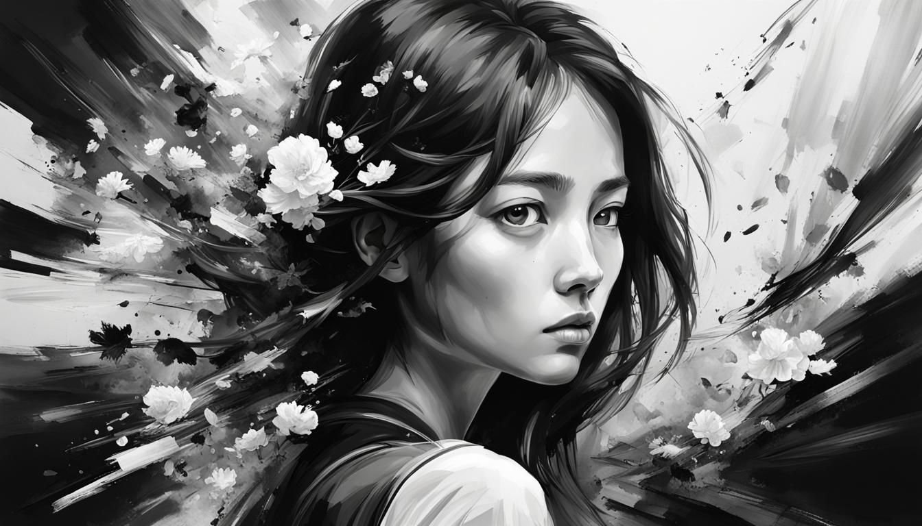 Tachisme Portrait with Dynamic Brushwork