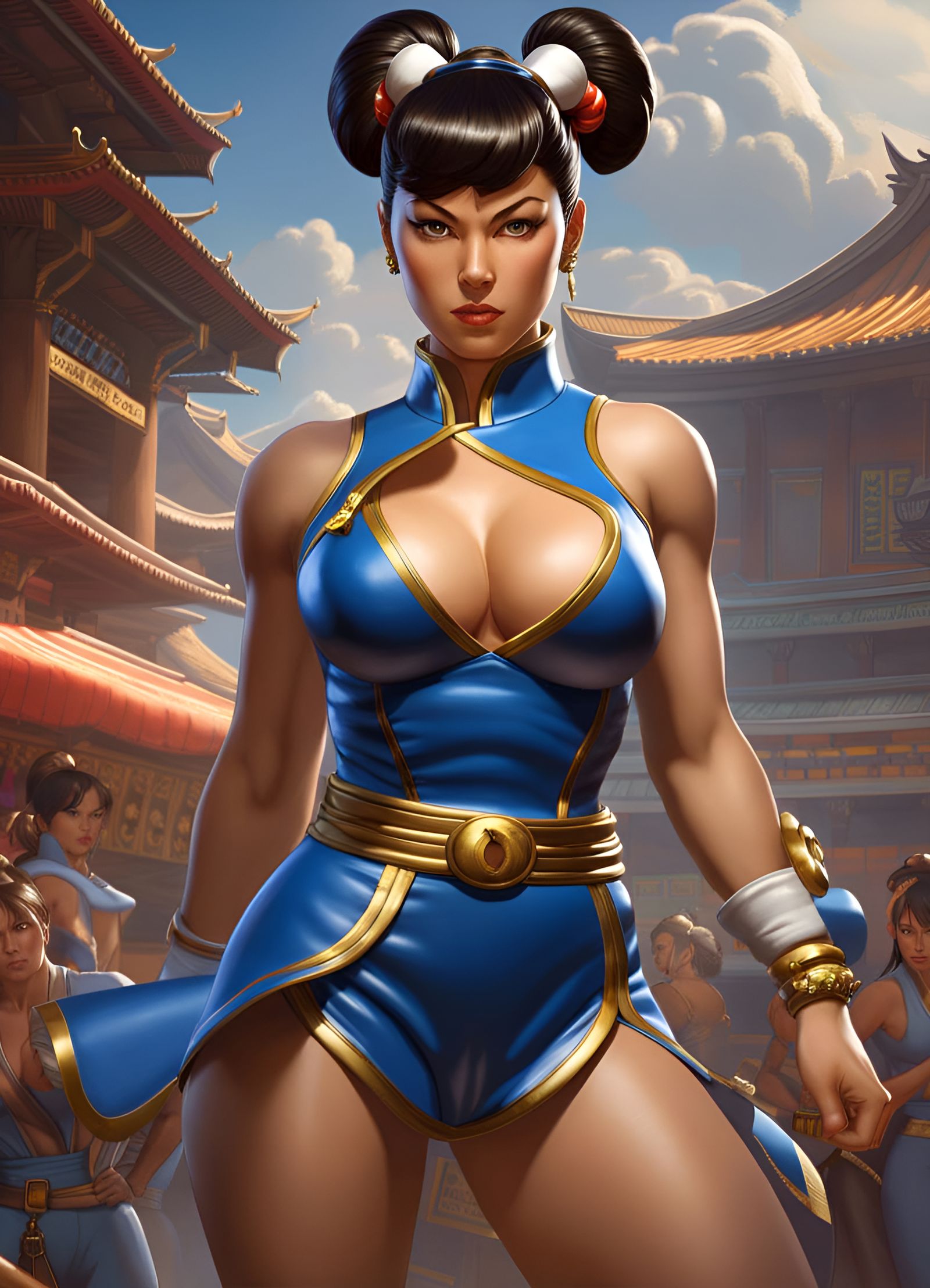 Chun-Li Portrait in Fantasy Illustration Style