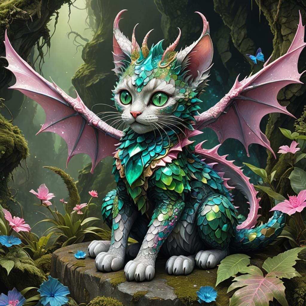 Little Cat Dragon 

Prompt: Abstract Fractal Art Surreal 32k hyper detailed ultra realistic airbrush illustration, a cat...