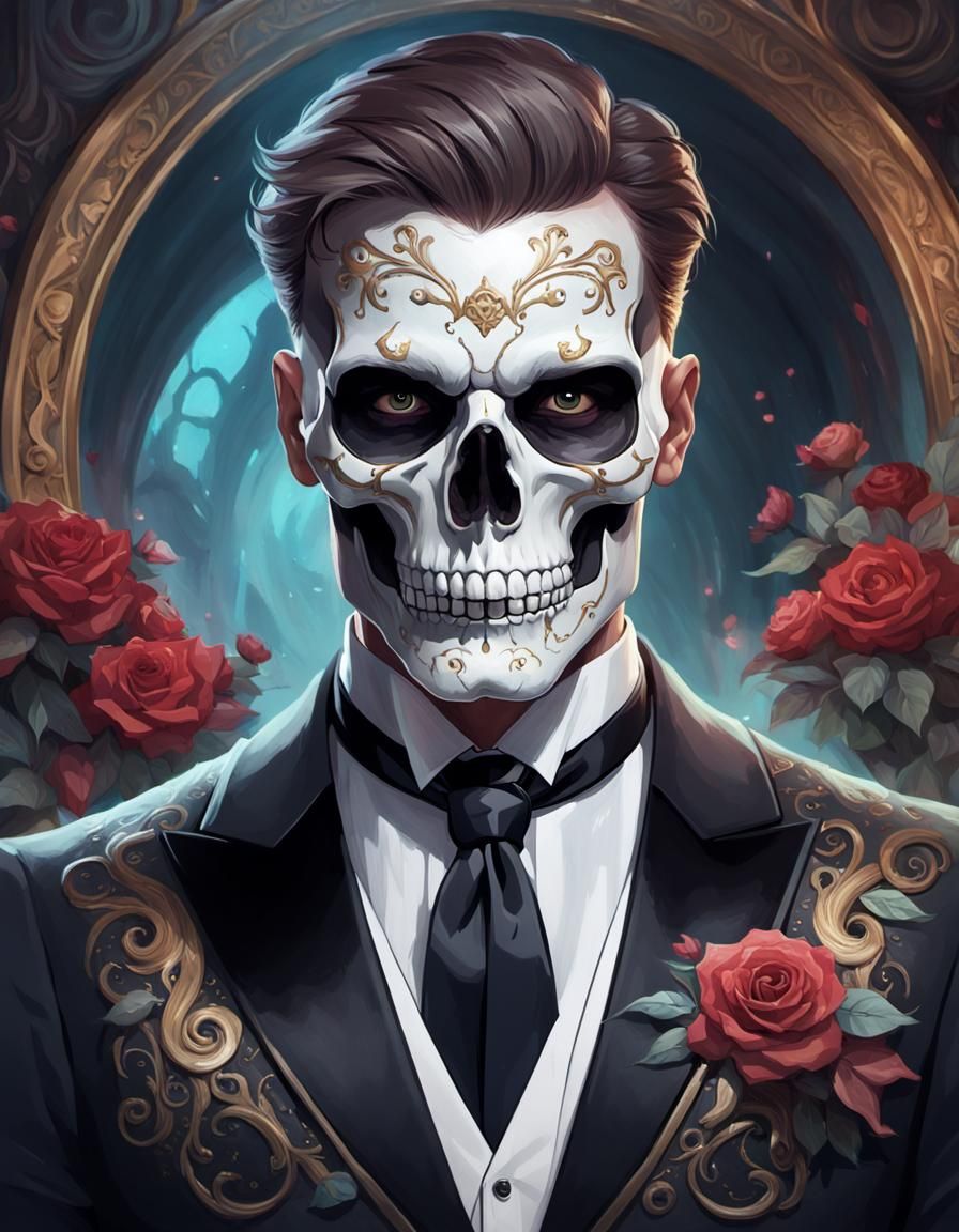 Skull Face Paint Portrait in Ethereal Lighting