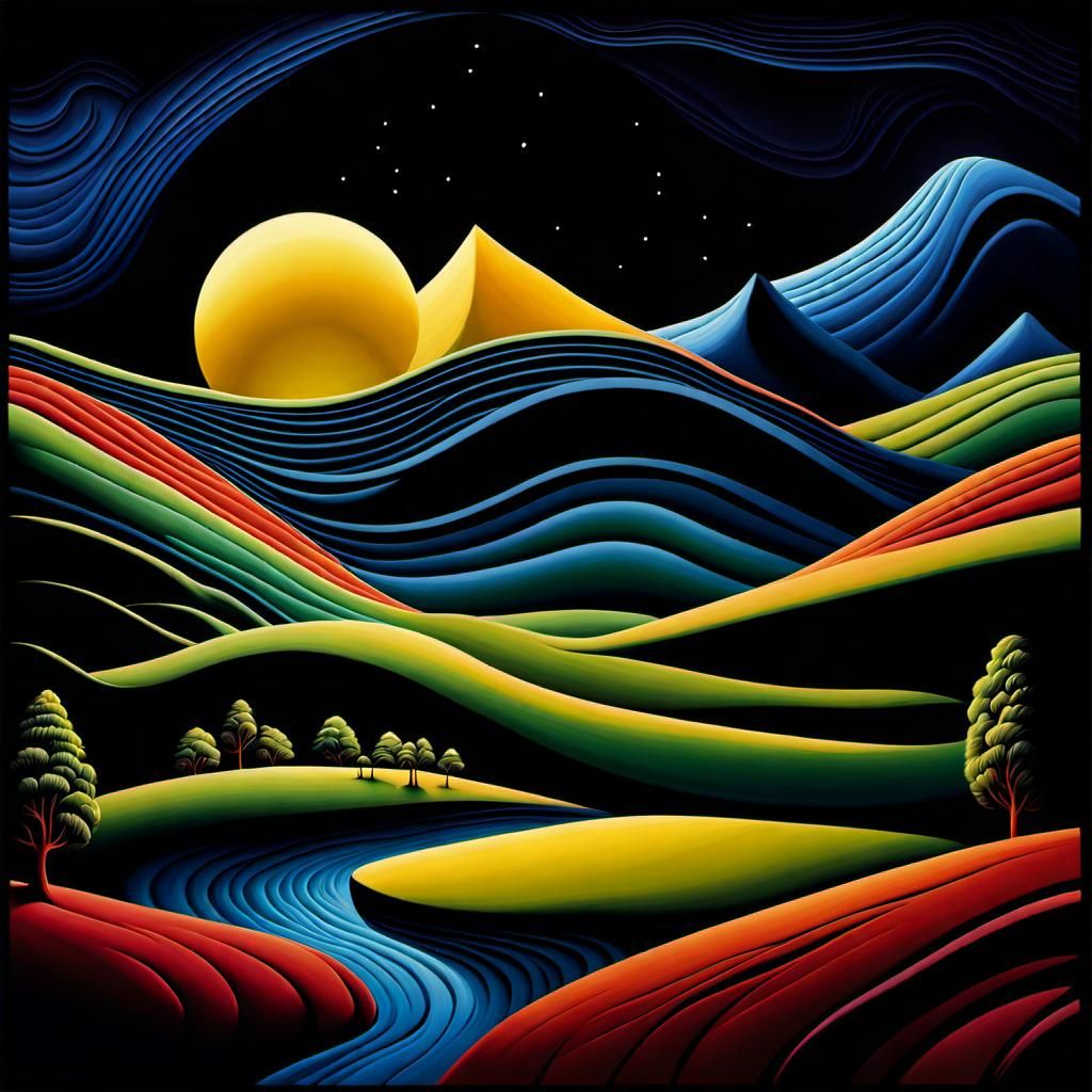 Surreal Impasto Fairy Tale Landscape Painting