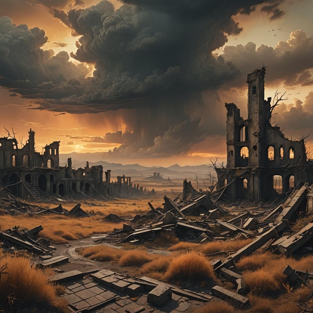 Post-Apocalyptic Landscape Inspired by Surrealism