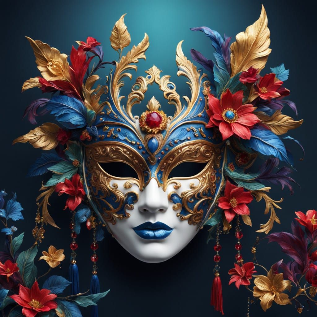 Ethereal Venetian Mask in Luxurious Photorealistic Style