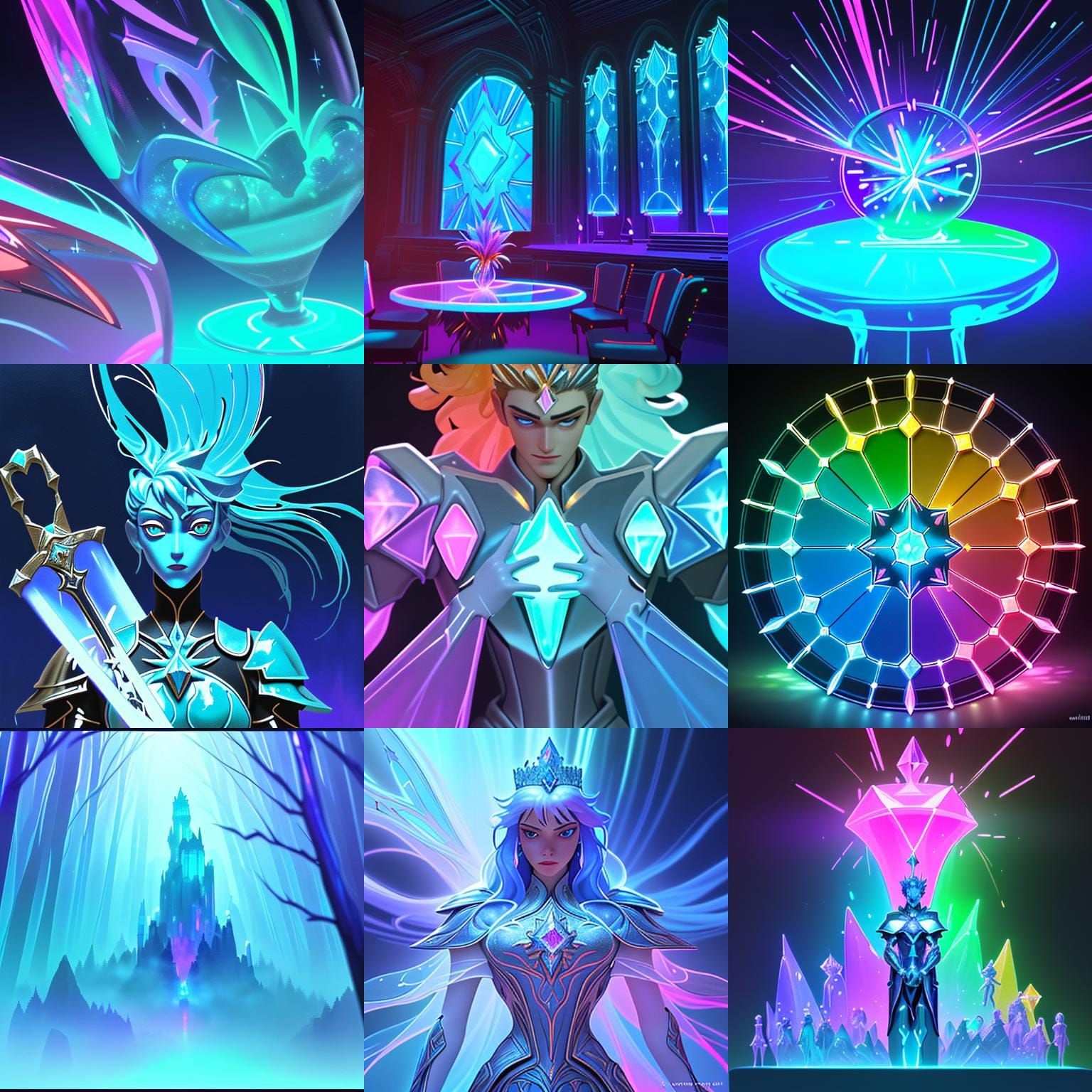 King Arthur and Knights in Impasto Gouache