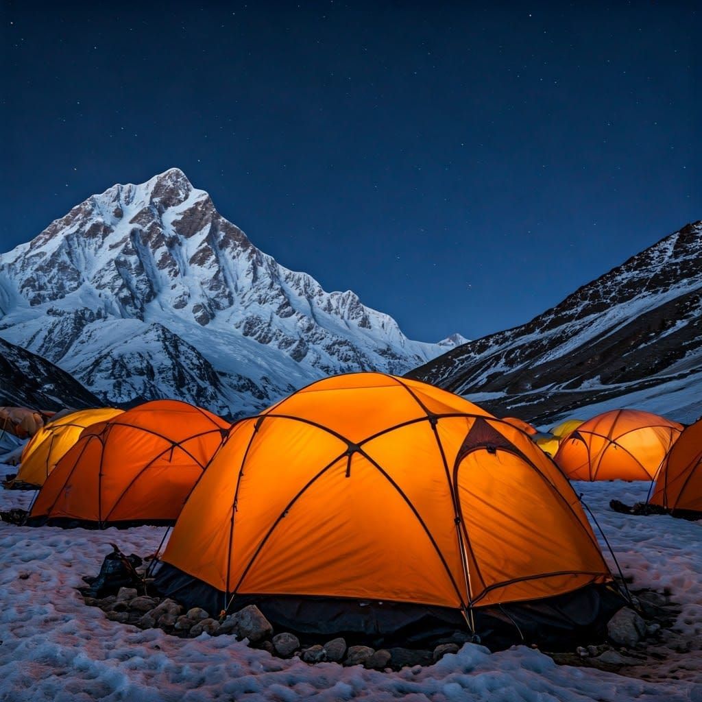 Vibrant Base Camp Scene at K2 Mountain