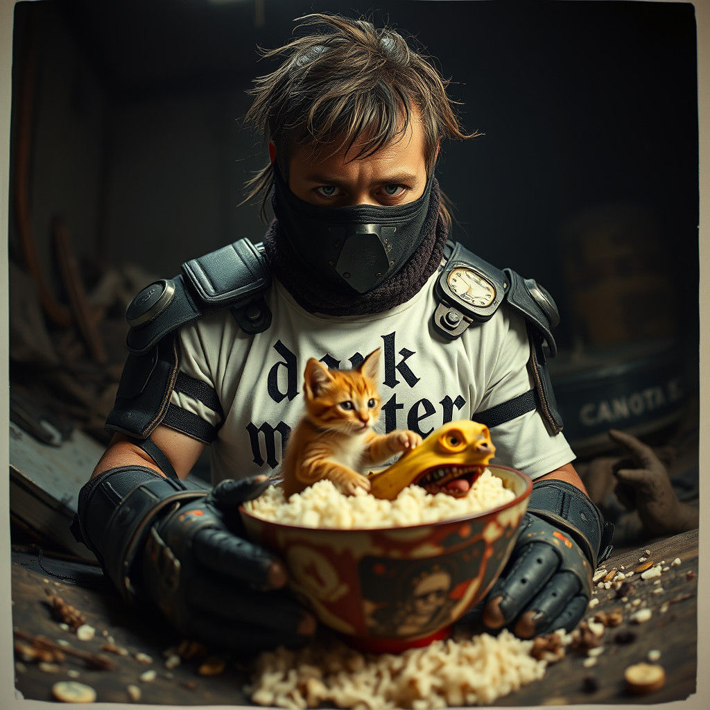 Hobo Lord in Welded Armor, Polaroid Style