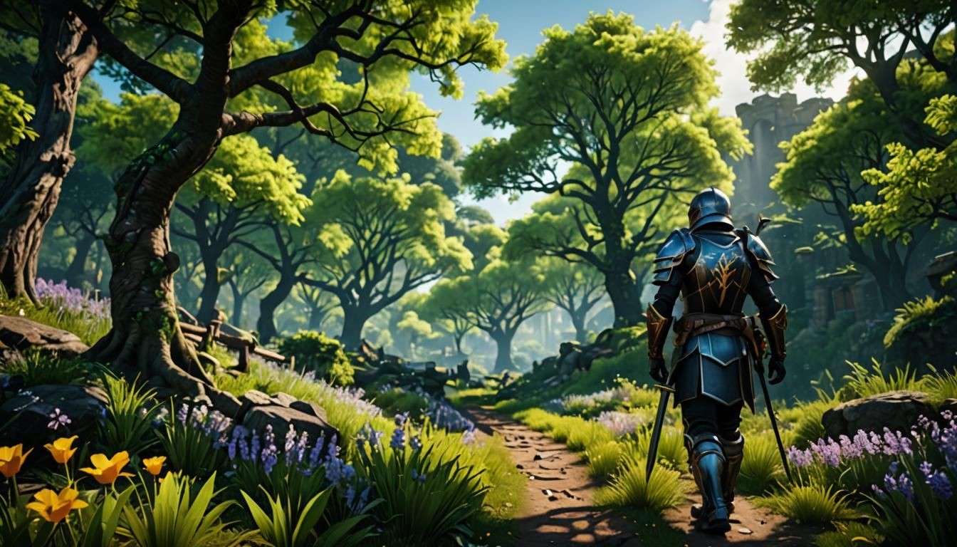 Razer Knight in Spring Gaming Landscape