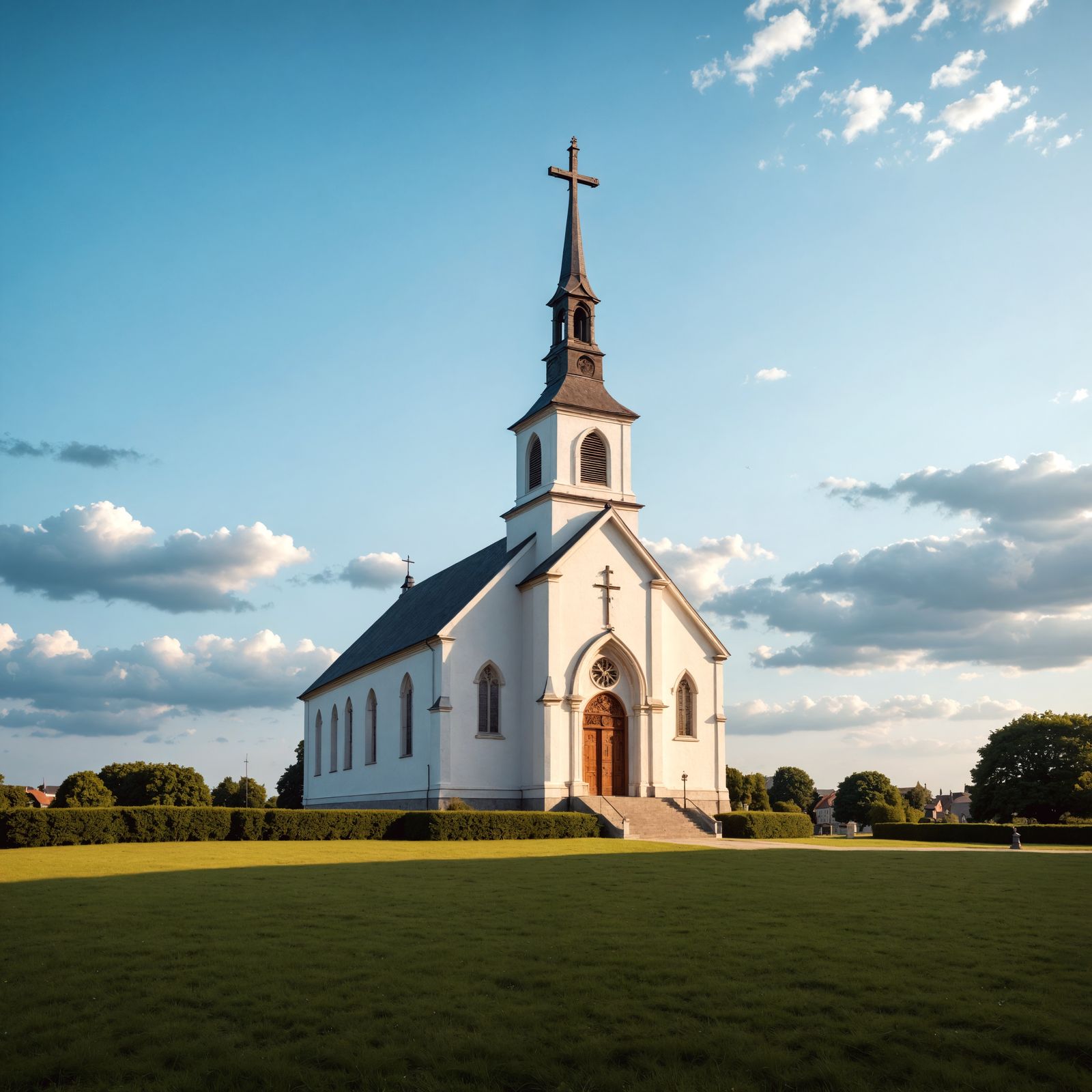 Hyperrealistic Church with Cross: Cinematic HDR Masterpiece