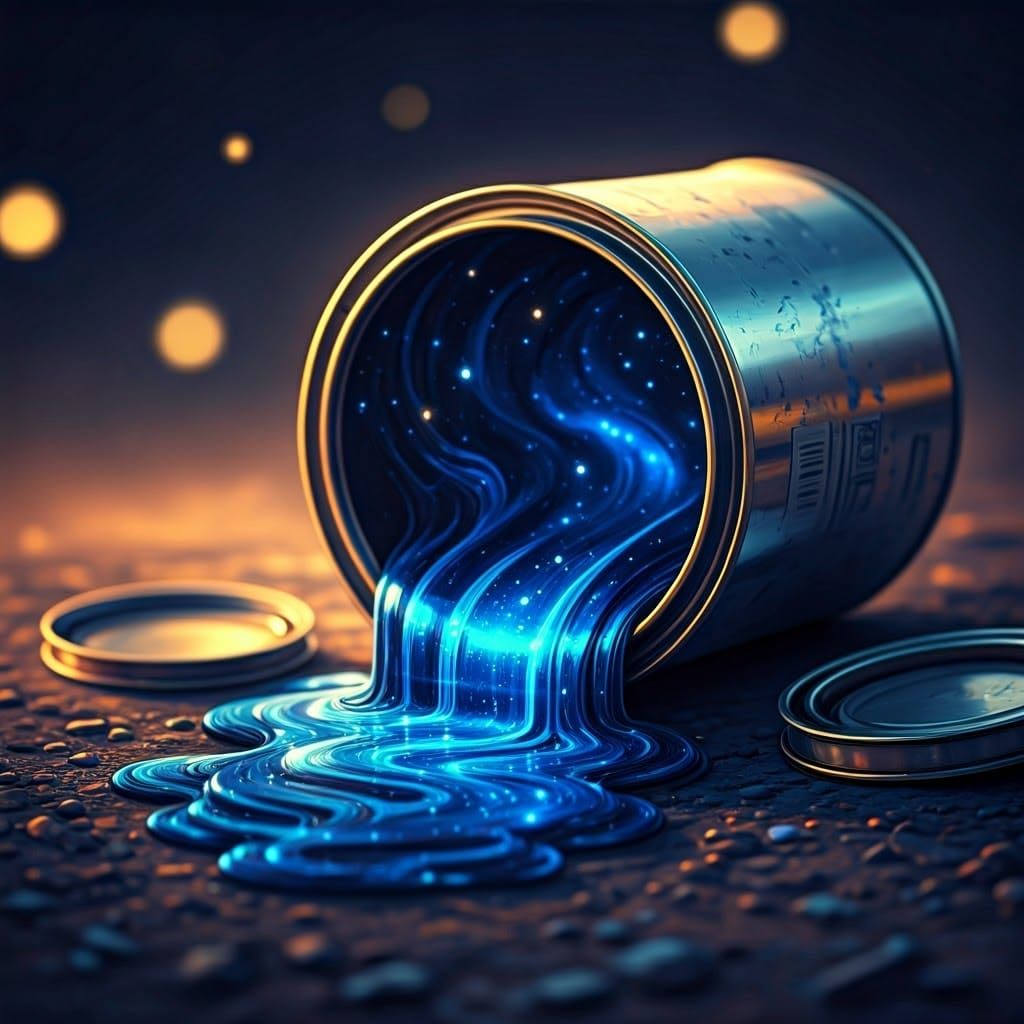 Liquid Starry Night Sky Spill as Surreal Art