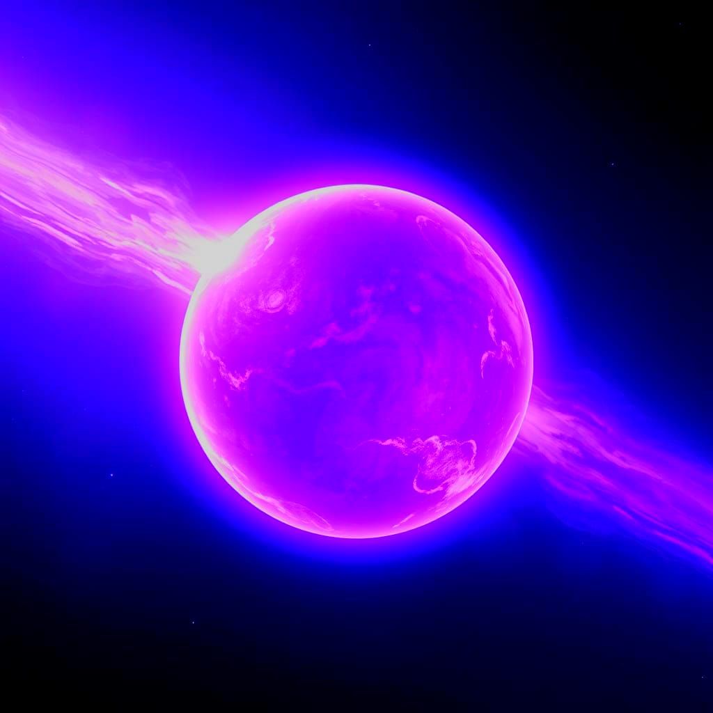 Purple Phantom Planet in Deep Space: Fantasy Art