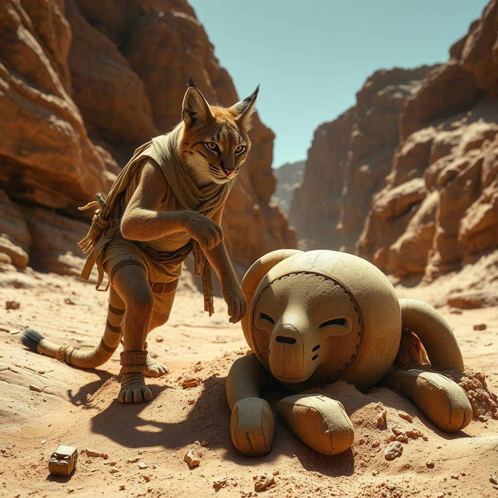 Lynx Archeologist Unearths Ancient Plushie