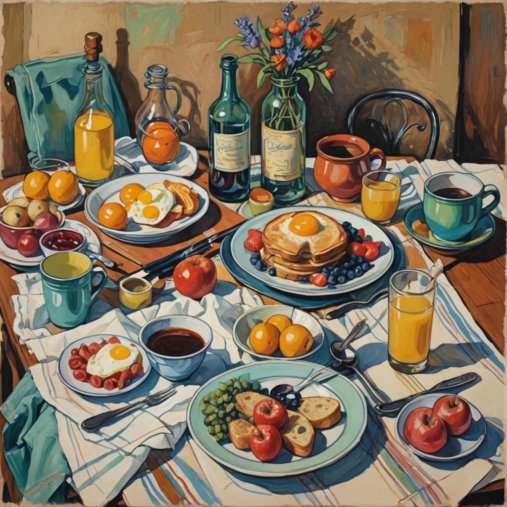 Still Life Breakfast of the musician