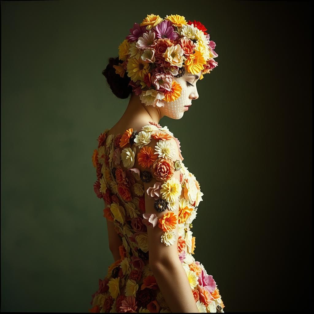 Woman in Floral Dress: Cinematic Film Still