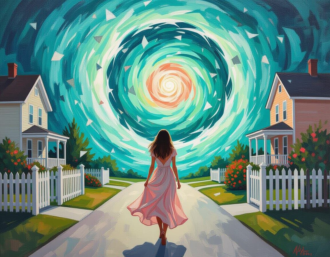 Surreal Vortex Opens in Suburban Neo-Expressionist Painting