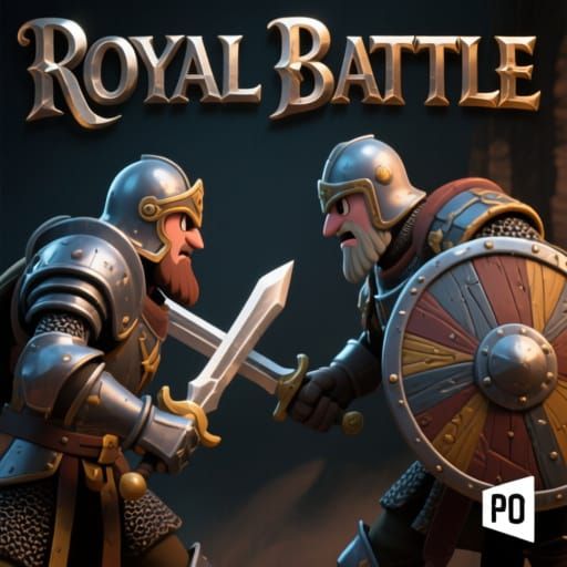 Medieval Warriors Standoff in Cartoonish 3D Style