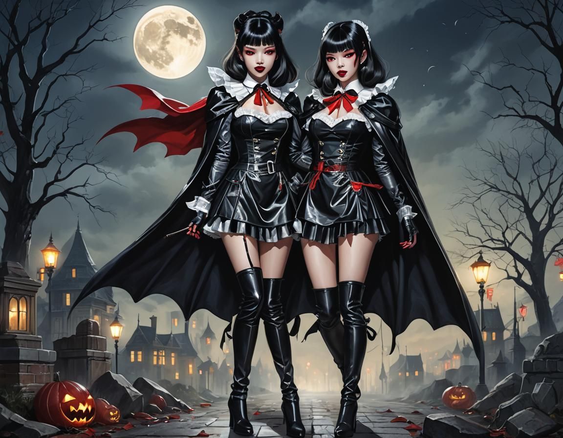 Vampire Maids in Anime Style, Moonlit Hunt