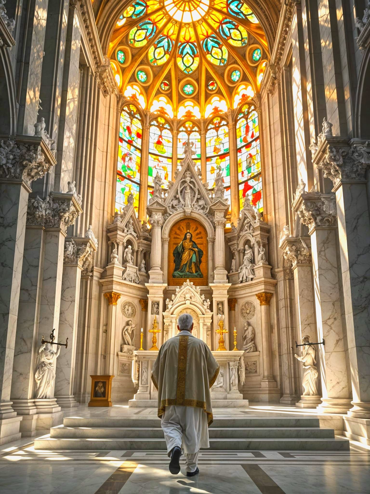 Surreal Sanctuary Radiates Golden Light and Elegance