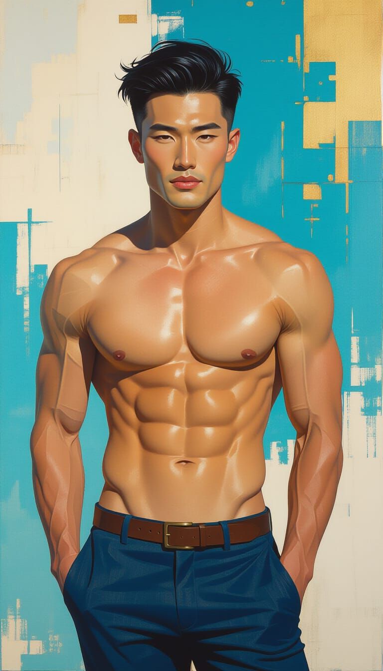Opulent Gay Art: Handsome Man in Dreamlike Style