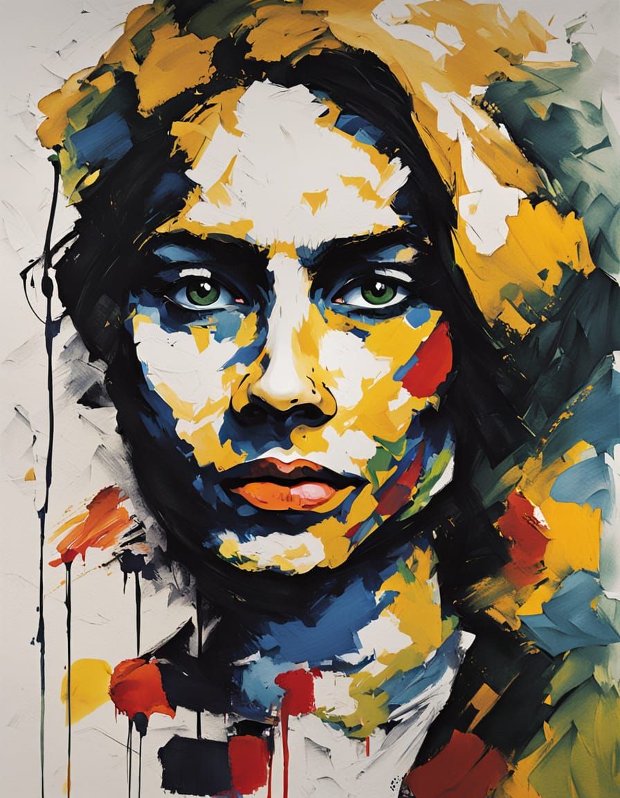Expressive Young Girl Portrait in Vibrant Fauvist Style