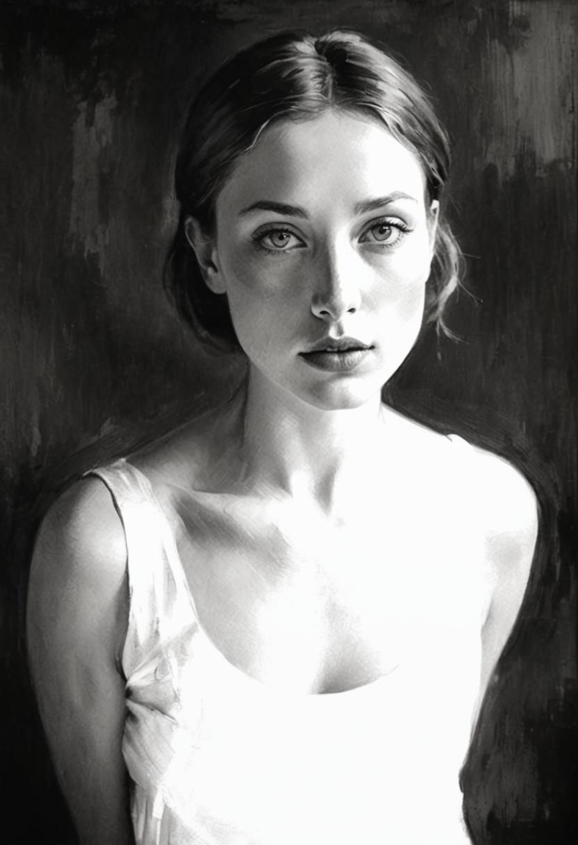 Elegant Woman in Impressionist Style Portrait