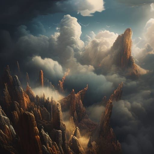 Epic Saxophone Player Soaring Through Clouds