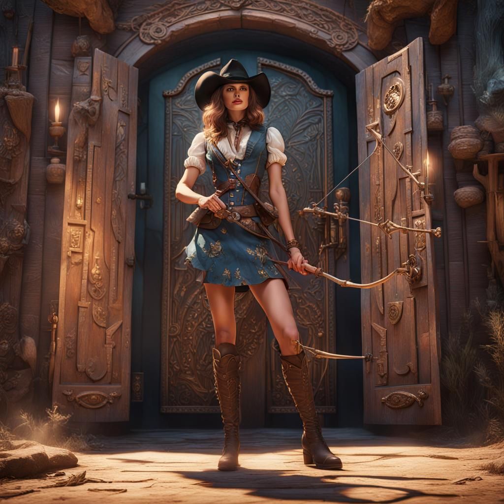 Cowgirl Archer: Detailed Fantasy Art in 8K