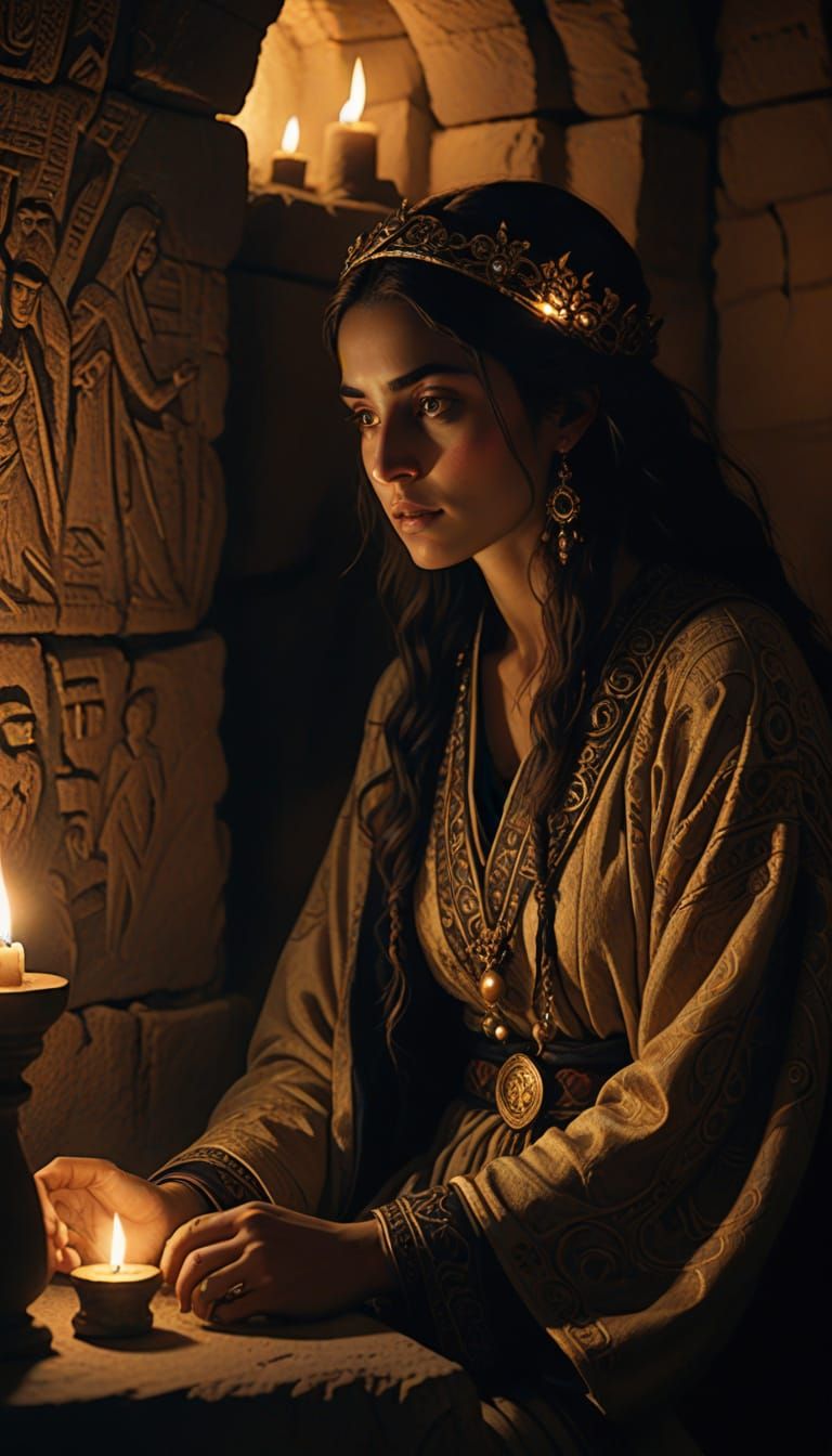 Mystical Ritual Scene in Ancient Masada