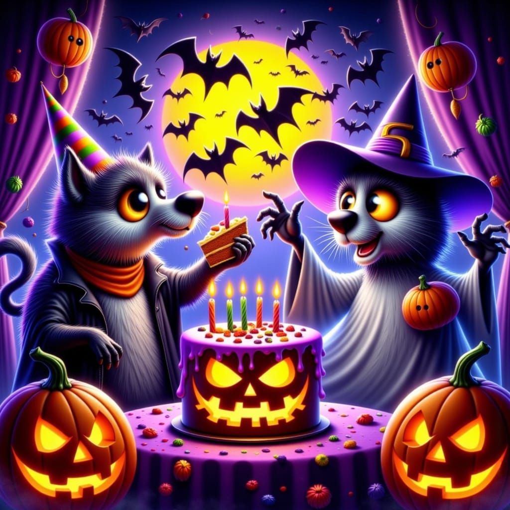 Halloween Party With Spooky Hybrid Creatures