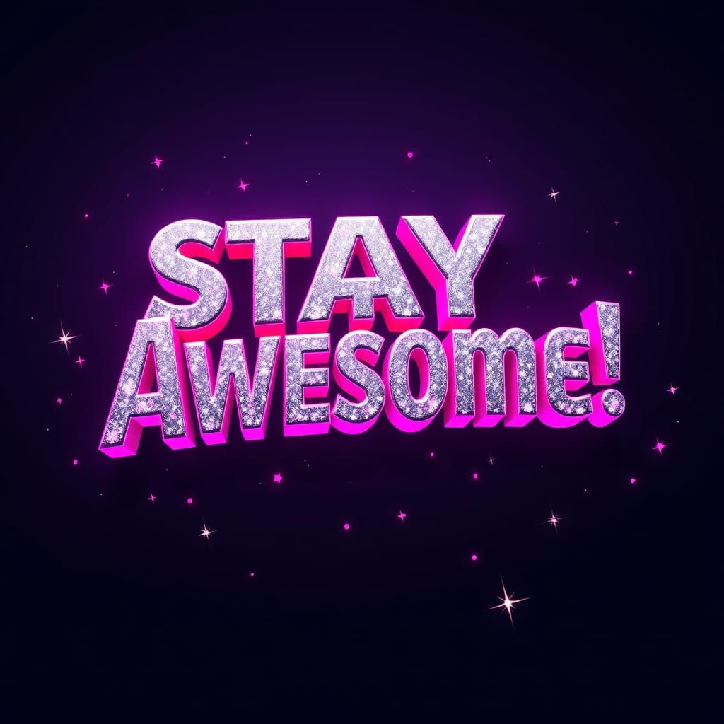 Vibrant 3D "Stay Awesome!" in Pop Art Style