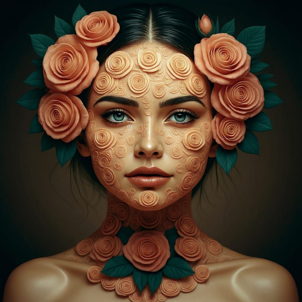 Roses Adorn Face for Enhanced Visibility