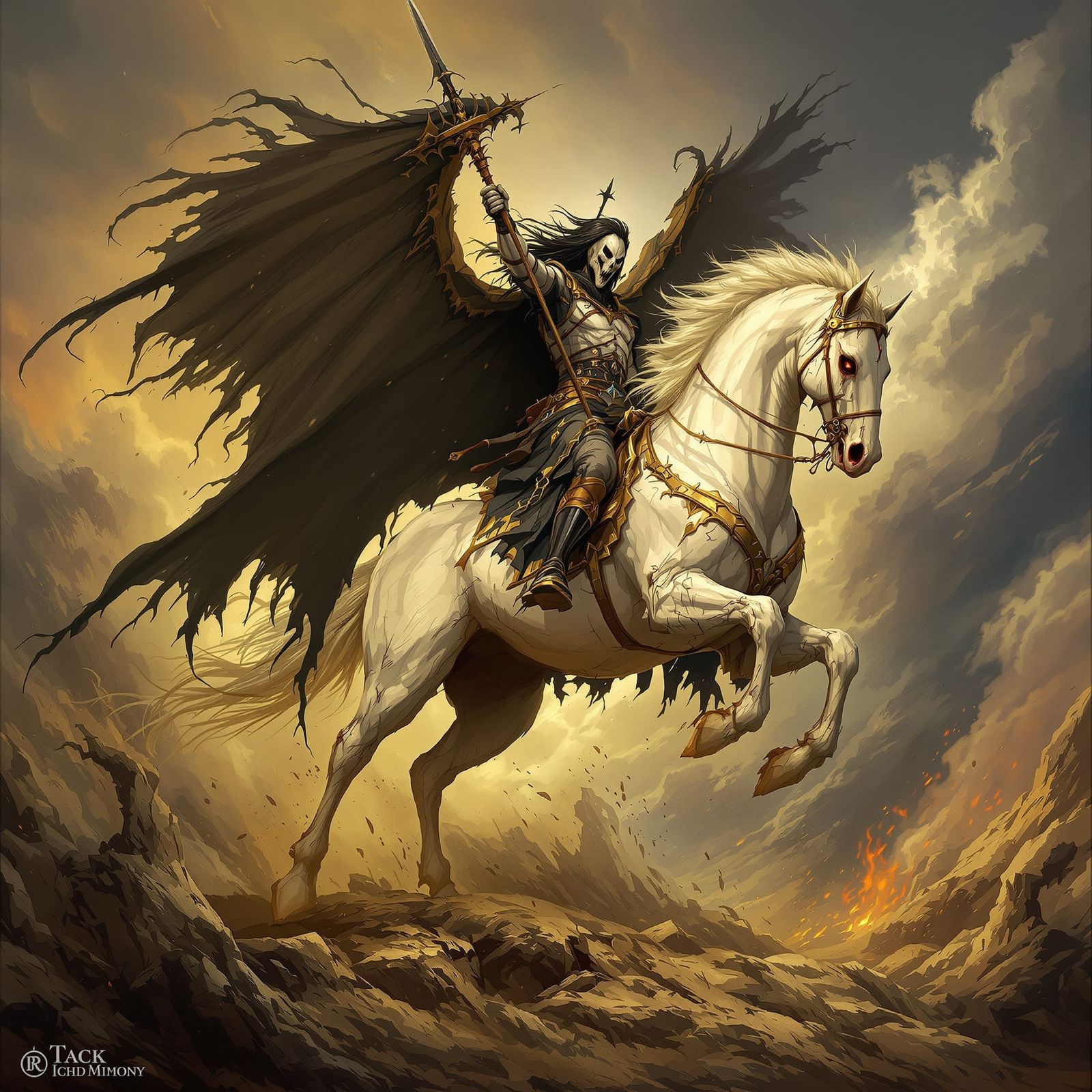Apocalyptic Pale Horseman of Death and Hell