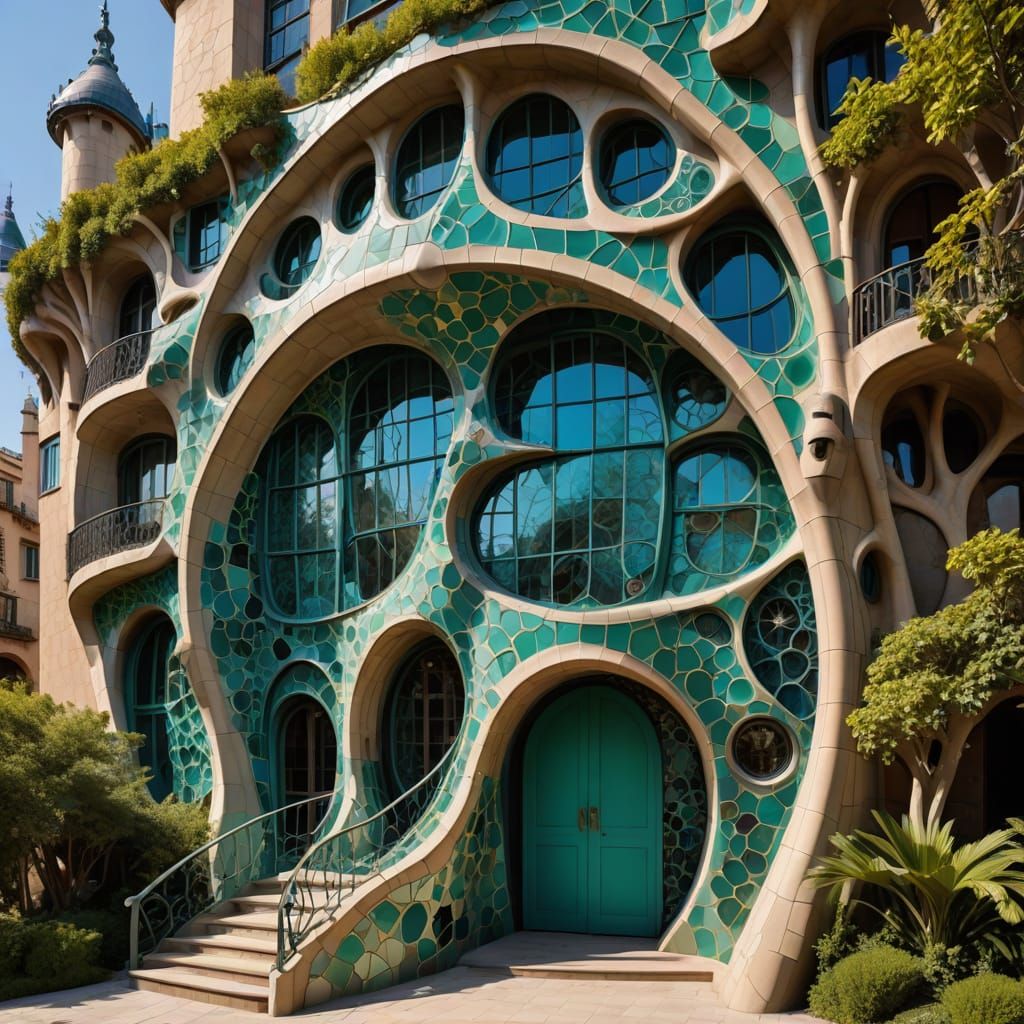 Surrealistic Modernist Masterpiece with Undulating Facade