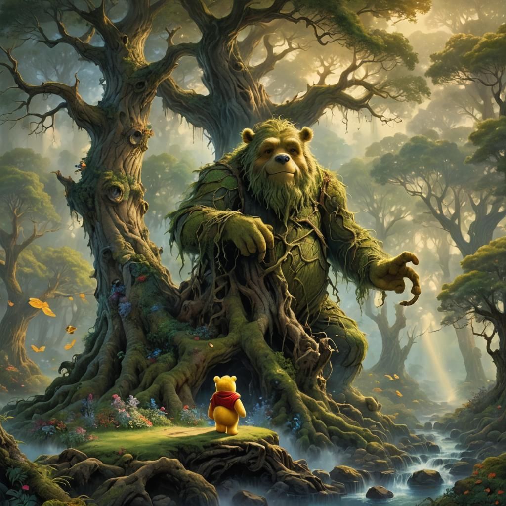 Treebeard and Winnie the Pooh: Ethereal Fantasy