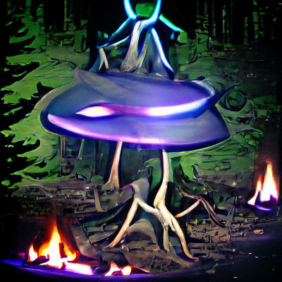 Alien Abduction at Nighttime Campfire