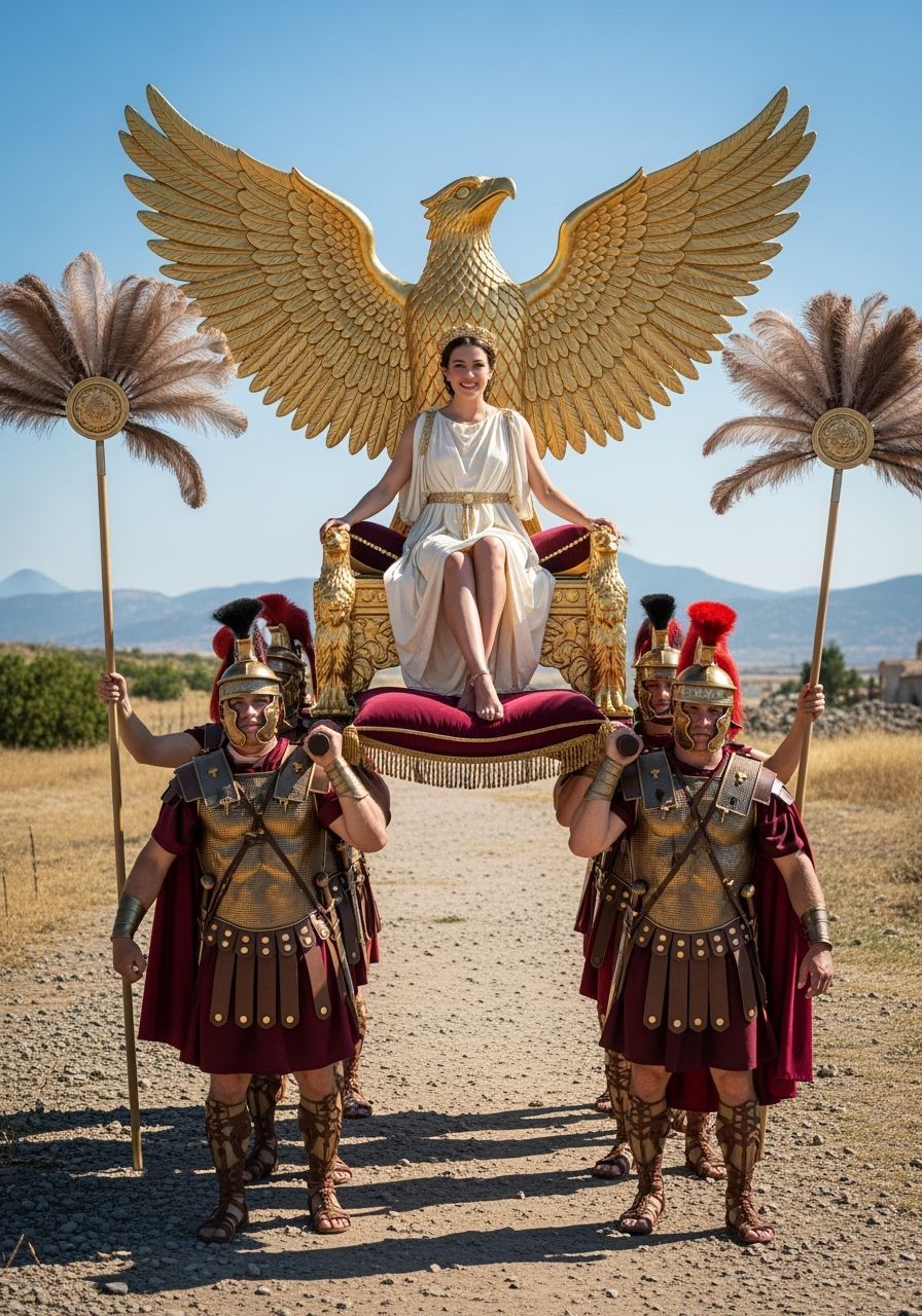 Roman Empress on Eagle Throne, Professional Photography