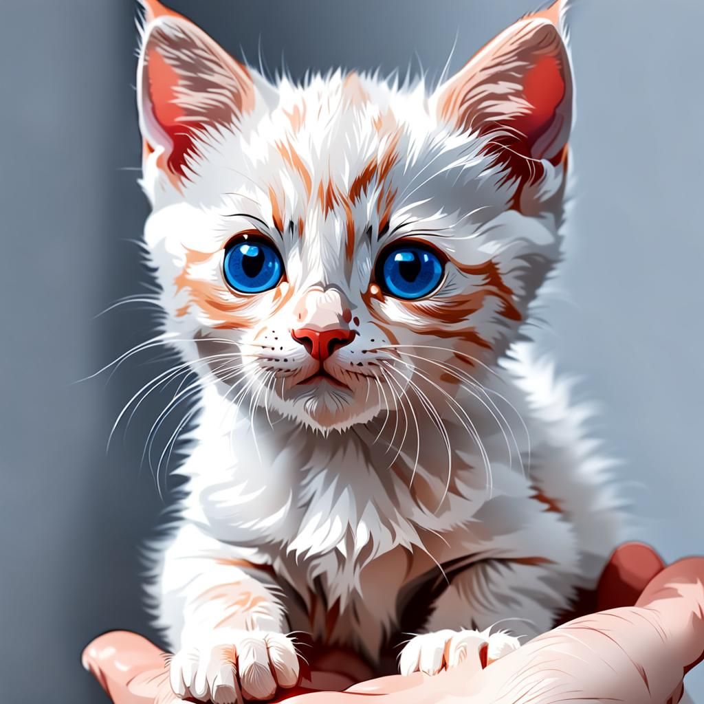 Adorable Red-Point Kitten with Blue Eyes