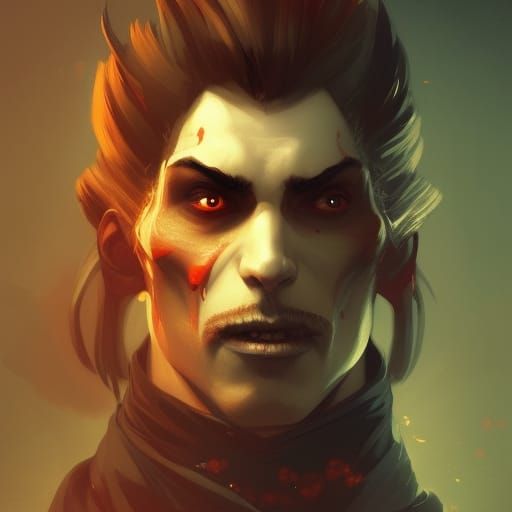 Hyperdetailed Portrait of Dracula in Artgerm Style