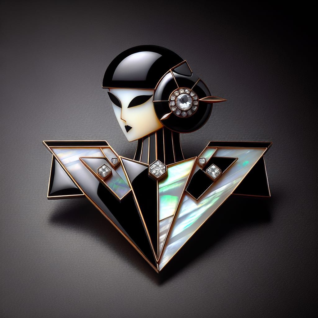 Vintage Brooch: Space Pilot in Precious Metals