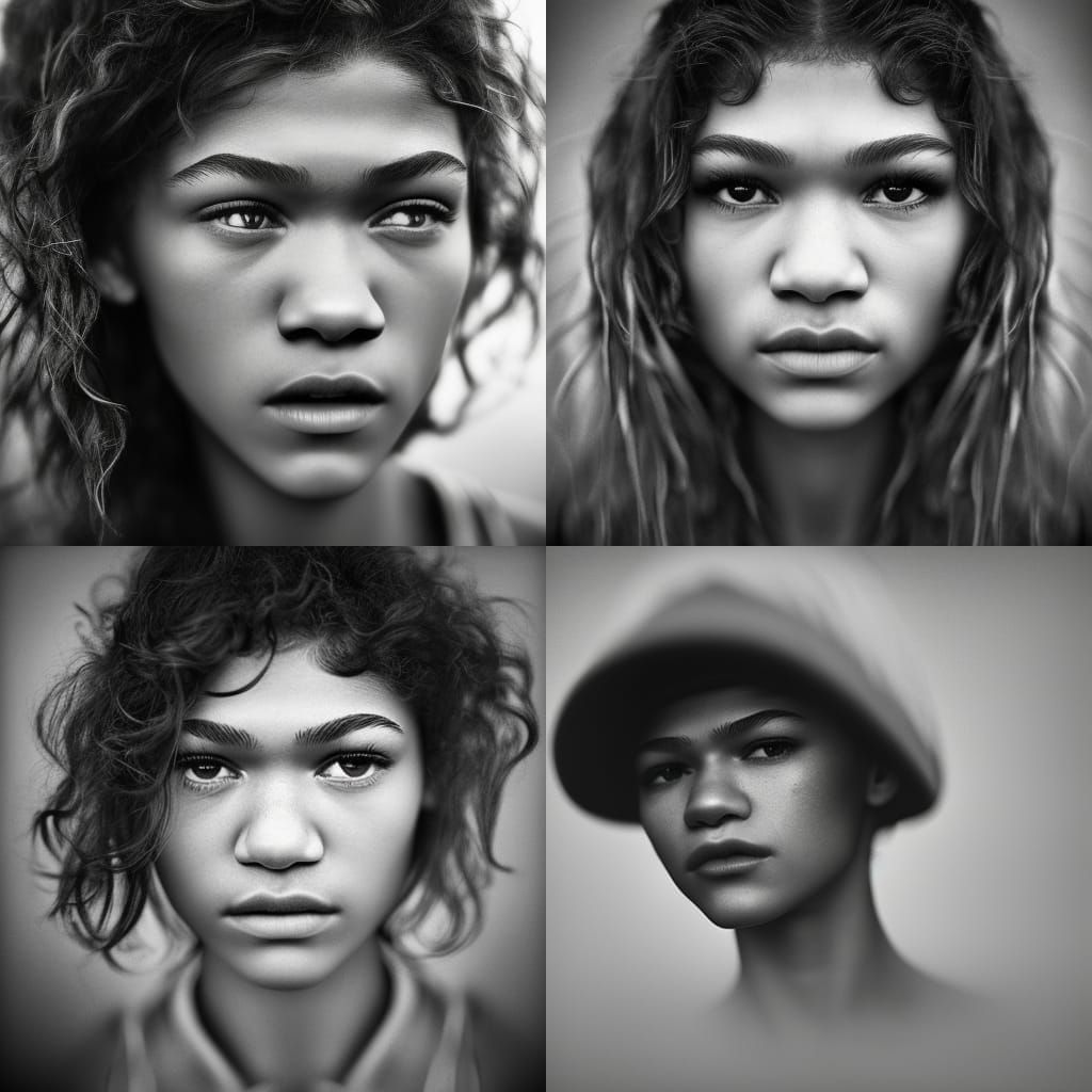 Zendaya Portrait in Street Photography Style