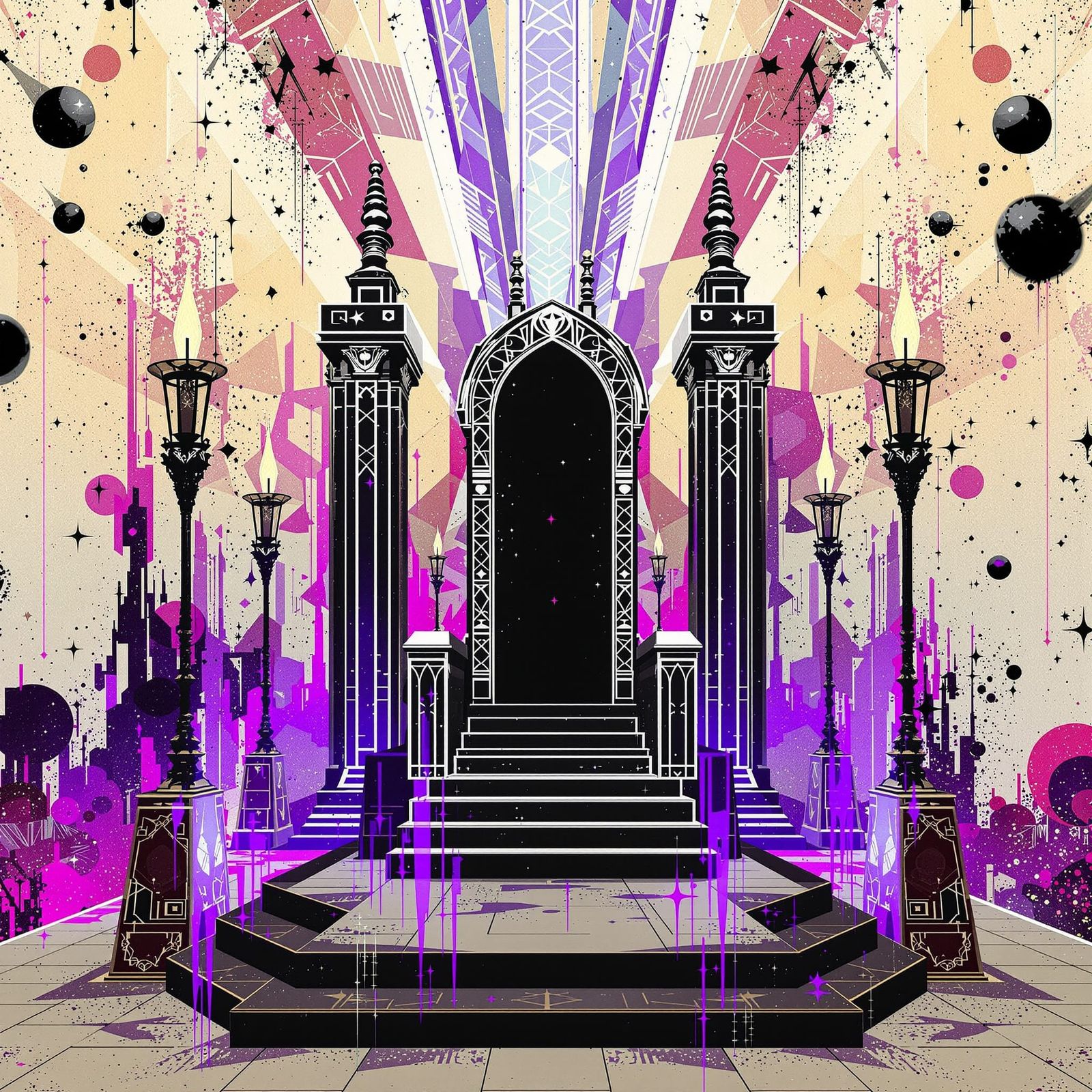 Majestic Throne Room with Constellation Glitch