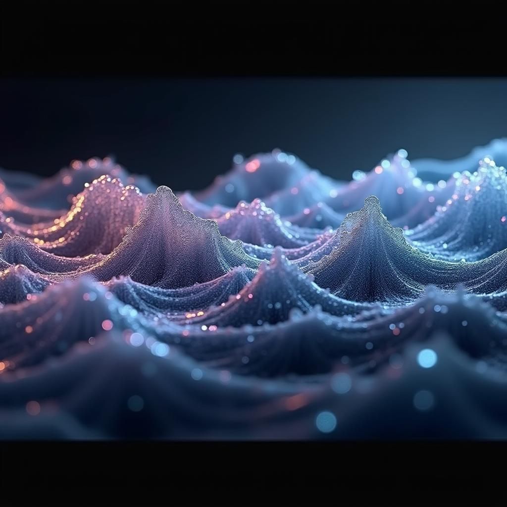 Ethereal 3D Abstract Liquid Waves in Maximalist Style