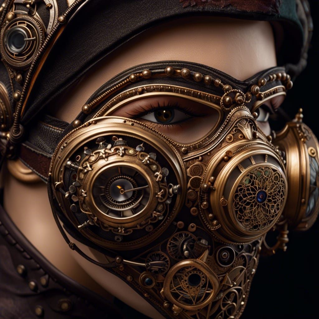 Victorian Medical Mask with Steampunk Engine Details
